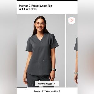 Fabletics 2-Pocket Scrub Top - Gray